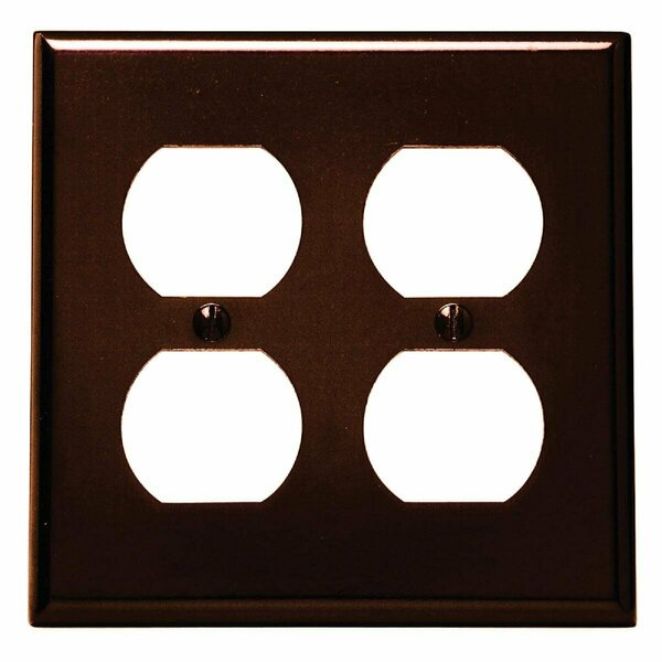 Leviton 2-Gang Smooth Plastic Outlet Wall Plate, Brown 001-85016